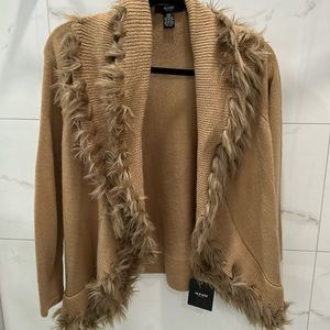 Alfani Petite Faux Fur Cardigan